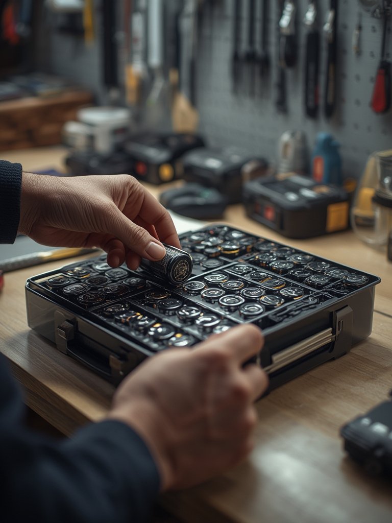 battery organizer in action