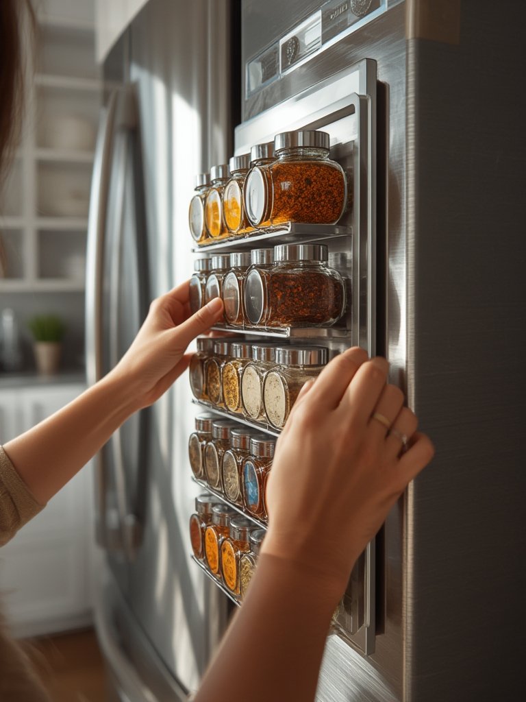 magnetic fridge organizer,magnetic spice rack,magnetic storage - Illustration 2