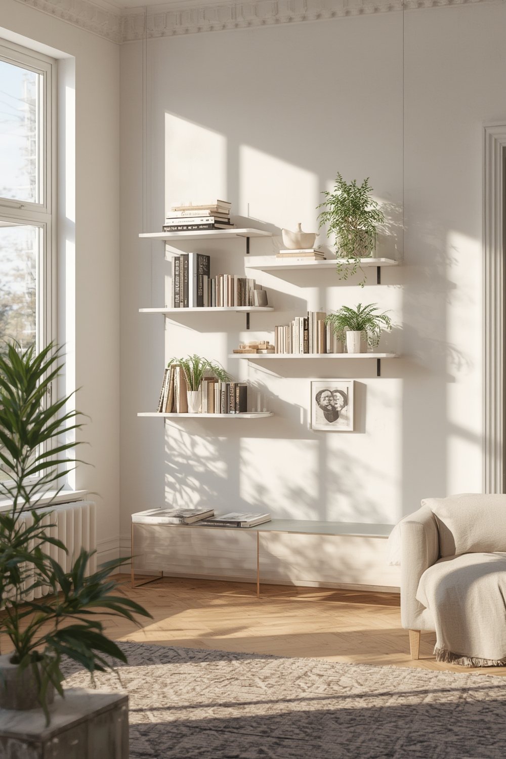 Renter Friendly Storage: 7 Brilliant Ideas To Upgrade Renters Storage (Essential) 2 no drill shelves,renter friendly storage,no drill wall shelves - Illustration 1