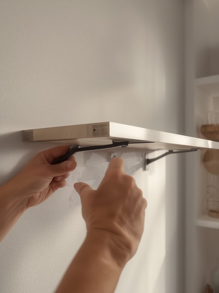 Renter Friendly Storage: 7 Brilliant Ideas To Upgrade Renters Storage (Essential) 3 no drill shelves,renter friendly storage,no drill wall shelves - Illustration 2