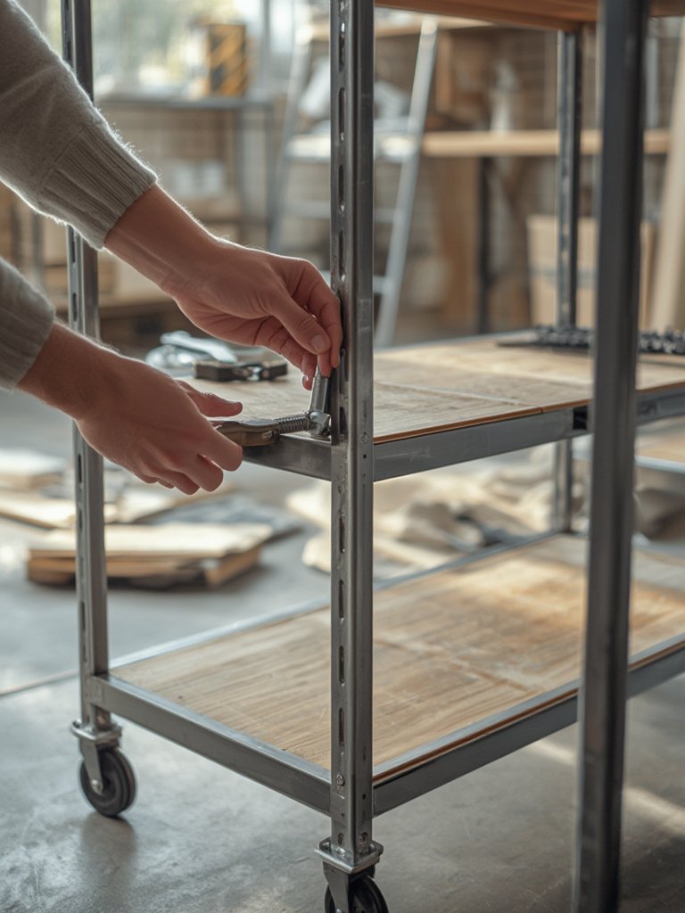 rolling storage cart, utility cart, 3 tier rolling cart - Illustration 2