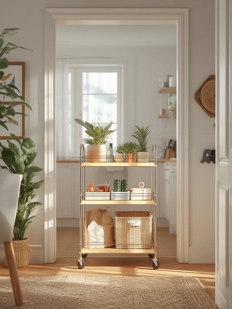 rolling storage cart,utility cart,3 tier rolling cart - Illustration 3