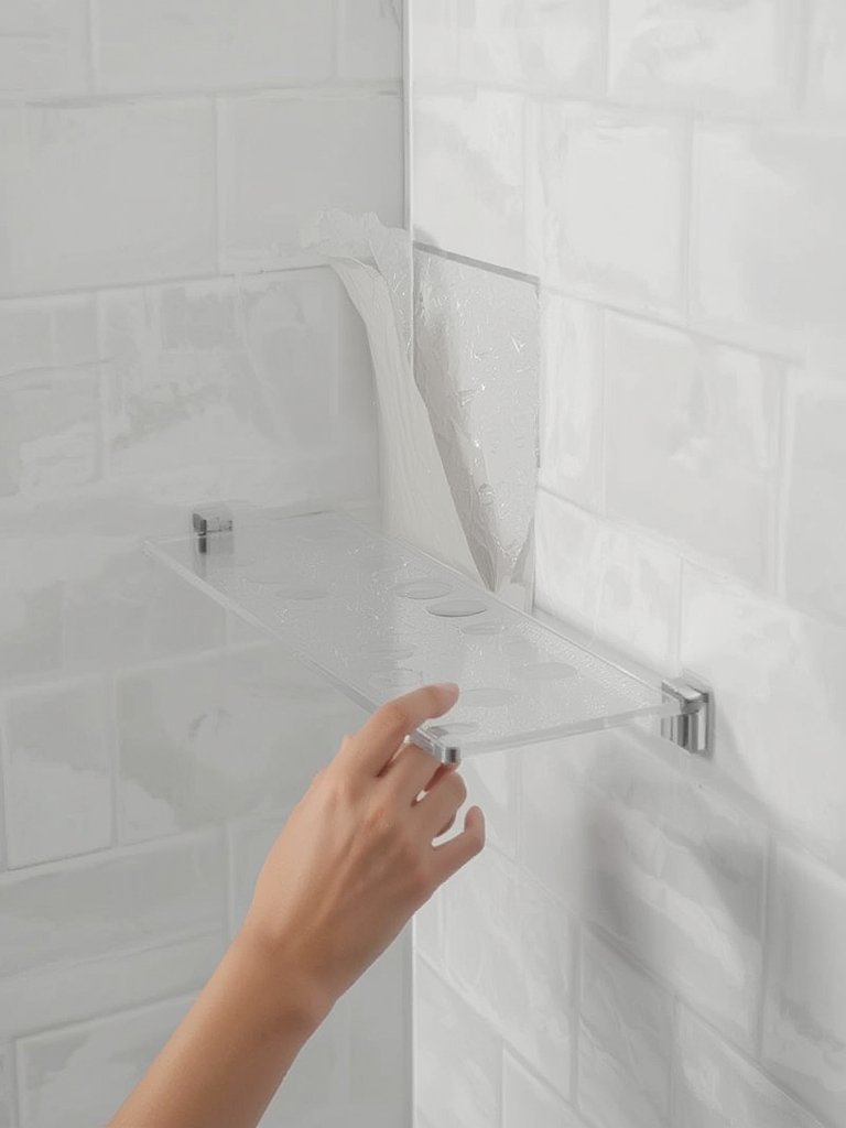 adhesive shower caddy, shower organizer no drill, shower shelves adhesive - Illustration 2