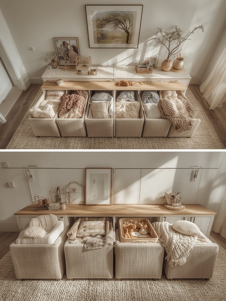 foldable storage ottoman,storage bench,storage ottoman - Illustration 3