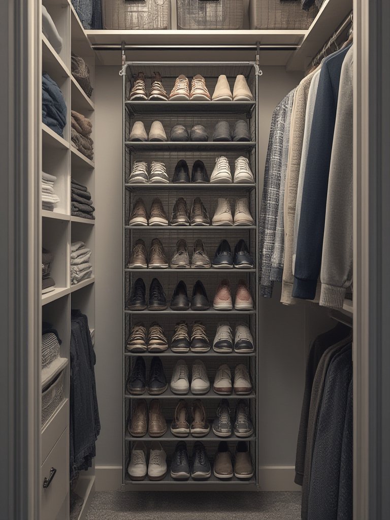 shoe organizer in action