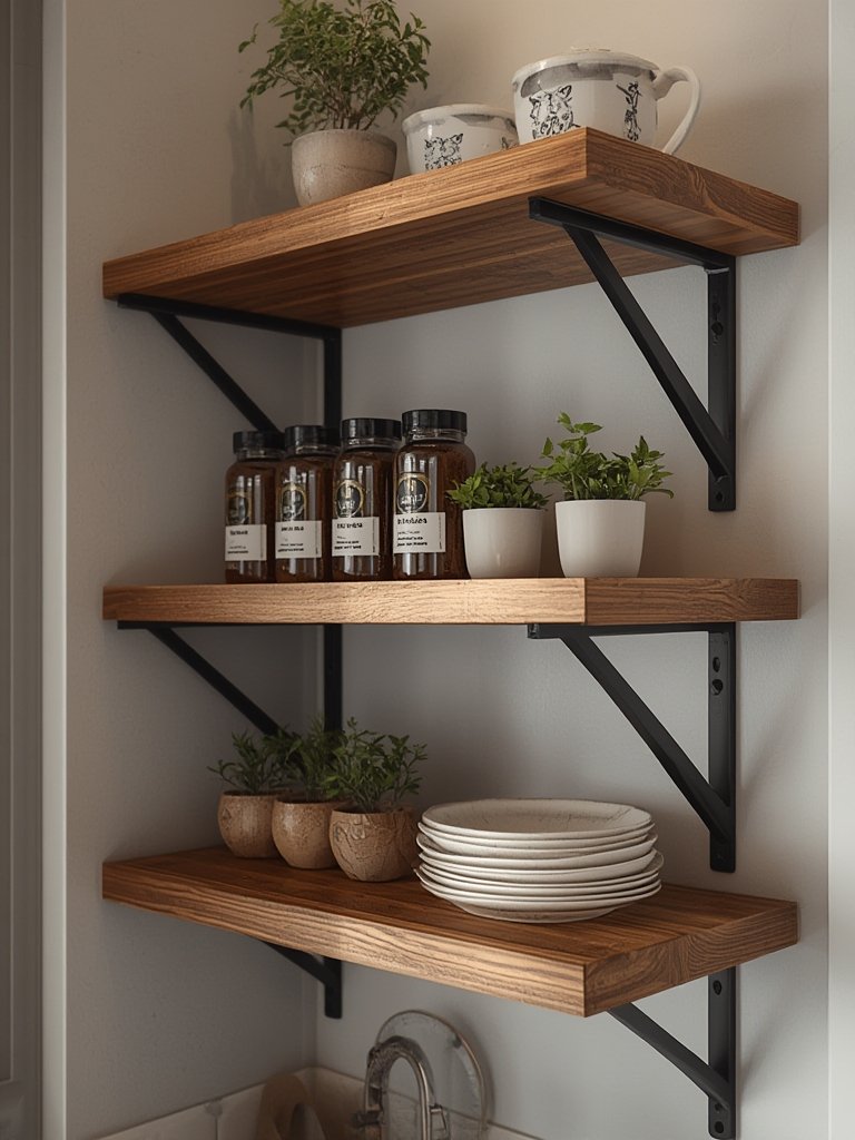 floating shelves in action
