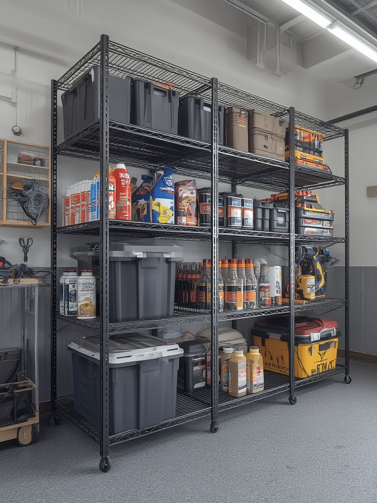 storage shelves in action