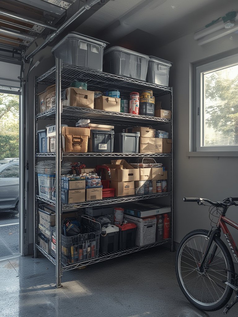 garage shelving in action